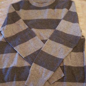 Mens gray striped cashmere sweater size L